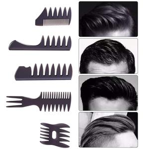 Vendita all'ingrosso LOGO personalizzato pettine testurizzante pettine doppio lato denti di pesce forchetta da uomo barbiere capelli Styling pettini denti larghi - Product Image 2