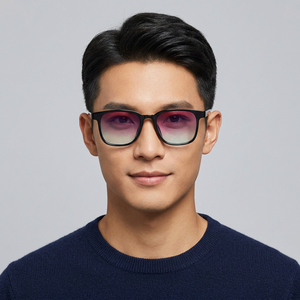 Lunettes de soleil rectangulaires pour hommes, monture intégrale, verres dégradés, protection UV 100%, style décontracté, adulte - Product Image 1
