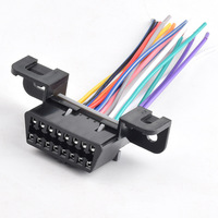 Cable OBDII de 16 pines con terminal fijo hembra J1962F a extremo abierto, 10 cm, cableado de núcleo completo con codificación de color