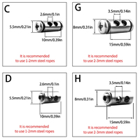 Serre-câble en acier réglable de 1 à 4 mm pour accessoires de fixation d'éclairage, suspension de plantes en pot, et outil de fixation de câble à vis