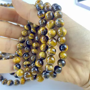 Hot Sale High Quality Spiritual Healing Natural Crystal Yellow Tiger Eye Stone Bracelet For Gifts