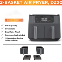 Four à friture double intelligent 9L, friteuse électrique domestique avec 2 paniers indépendants, écran tactile numérique US, cuisine 2 aliments