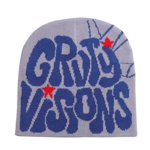 Gravity Visions Jacquard Beanie Hat Unisex Vintage <b>Winter</b> <b>Cap</b> 100% Cotton Breathable Waterproof Letter Pattern Casual Adult - Product Image 2