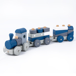 2022 nuovo stile prescolare educativo animale bambini blocco set giocattolo impilabile in legno treno per bambini blocchi di legno treno - Product Image 2