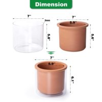 Phoenix anggur 6 inci diri penyiraman dalam ruangan pot tanaman Kit terakota silinder vas dengan kaca atas untuk RUMAH & taman luar ruangan menggunakan