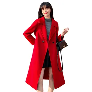 厂家2023新款秋冬来样定做宽松长羊毛外套女式女式夹克