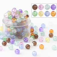 ZHB 6MM 8MM 10MM perles de verre craquelées pour bricolage à la main breloques fabrication de bijoux glaçure fissurée perles rondes en vrac pour Bracelet