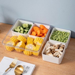 Fruit Platter 4-7 Compartments Rectangle With Lid Food Container Storage Tray - Product Image 4