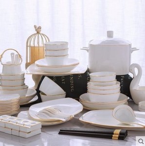 Service de vaisselle en céramique de style occidental, motif dessin animé, blanc, gaufré, le plus vendu - Product Image 1