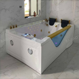 Venta caliente jacuzzis dos personas negro blanco Whirlpool acrílico masaje bañera con tres faldas Hotel lujo bañera hidromasaje - Product Image 2