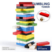 Jeu de construction de tours en blocs de bois EPT |   Ensemble de blocs |   Jeux de société pour enfants et familles |   Petits cadeaux de Noël