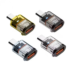 Mới Trong Suốt USB A Để Loại C Adapter 120W 10Gbps Nhanh Chóng Sạc <span class=keywords><strong>PC</strong></span> Truyền Dữ Liệu Chuyển Đổi Cho Không Dây Chuột Máy Tính Bảng - Product Image 1