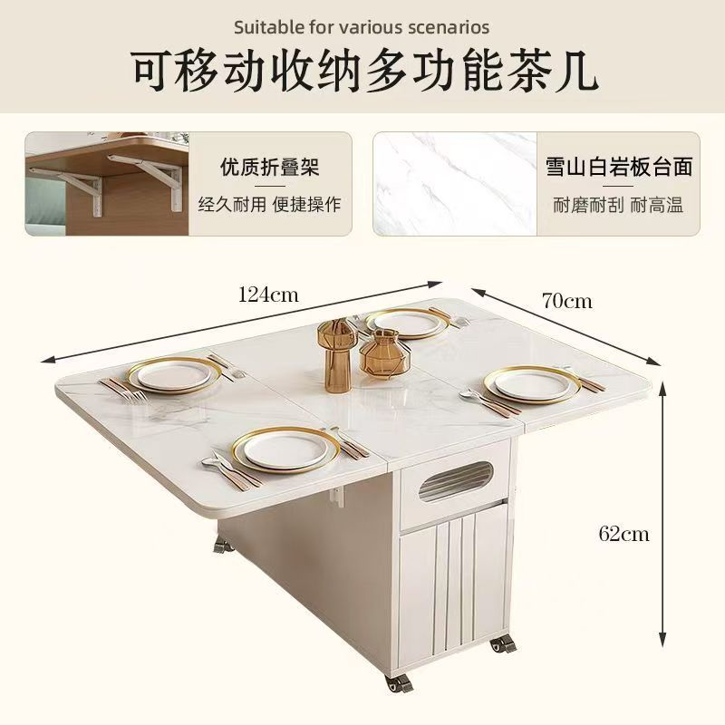 Mesa de centro plegable (gris/blanco) con taburete *2
