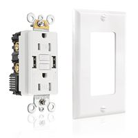 Prise murale USB GFCI homologuée ETL Hooanke 15A 125V, double prise TR, alimentation 5V/4.8A, OEM ODM personnalisé, approvisionnement unique