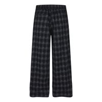 Celana Panjang Pria Model Retro Street-Chic Plaid Mid Washed Kancing Depan, Kaki Lebar, Longgar, Kasual, Modis, Bahan Bernapas, Gaya Hip Hop