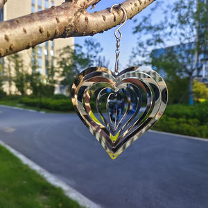 Aangepaste Hoge Kwaliteit Custom Roterende Metalen Roestvrij Staal <span class=keywords><strong>Wind</strong></span> <span class=keywords><strong>Spinner</strong></span> Voor Tuin Decor Zilver Hart - Product Image 4