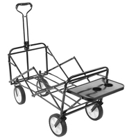 Chariot utilitaire pliable industriel robuste avec plateforme, construction en fil métallique, conception à quatre roues, personnalisable OEM