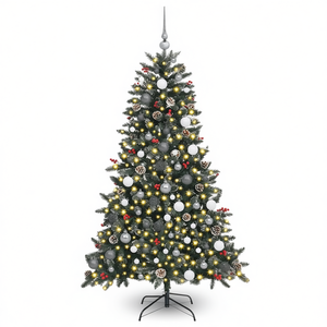 Arbre de Noël artificiel National Tree Company, 70,87 pouces, vert, avec 300 lumières LED blanc chaud, commande manuelle, arbre en plastique - Product Image 1
