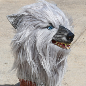 Máscara de lobo de peluche, talla única, accesorio para disfraz de Halloween, accesorios para fiestas - Product Image 2