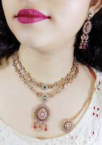 ชุดเครื่องประดับเจ้าสาวอินเดียคุณภาพสูงชุดเครื่องประดับสำหรับโฆษณา2025เพชรโมอิสซาไนต์สุดหรูของขวัญหมั้นงานแต่งงาน - Product Image 5