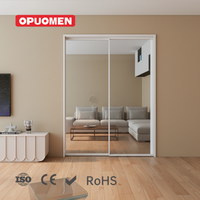 Pintu Geser Gantung Berbingkai Aluminium Kaca Tempered 4 Jalur, Kedap Suara dan Tahan Panas, Grosir dari Pabrik