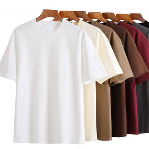 T-shirts personnalisés en coton 300 g/m² pour hommes, col rond, décontractés, à manches courtes, épaules tombantes, T-shirts surdimensionnés pour hommes, T-shirt lourd - Product Image 1