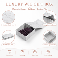 Boîte cadeau rigide à couvercle magnétique recyclée et écologique FUSSEN, doublée de satin, pour les extensions de cheveux et les produits de beauté