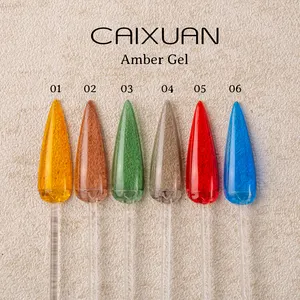 Caixuan 1กิโลกรัมบรรจุเป็นกลุ่ม30สีใสแก้วเจล Jellyful เล็บสีเหลืองอำพันเจล