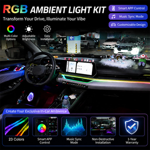 Kit d'éclairage d'ambiance pour <span class=keywords><strong>voiture</strong></span> 23 lumières irisées en forme d'étoiles, <span class=keywords><strong>ruban</strong></span> <span class=keywords><strong>LED</strong></span> RGBIC, <span class=keywords><strong>étanche</strong></span> IP65, certifié RoHS pour Geely Bin Yue L Cool - Product Image 2