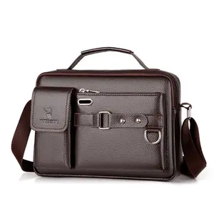 Leather Men's Handbag Vintage Messenger Men Shoulder bag Male Briefcase Casual Design custom Your Own Design Logo Bag