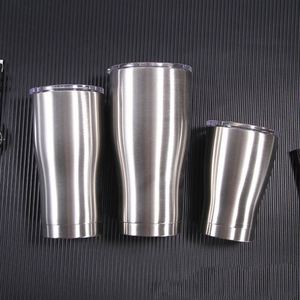 Vacuum Insulated 12Oz 20Oz 30Oz 40Oz Modern Curving High-Capacity Stainless Steel Tumbler With <b>Metal</b> <b>Straw</b> and Brush - Product Image 2