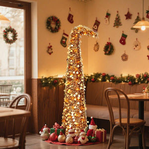 Set Dekorasi dan Perlengkapan Pesta Natal Pohon <span class=keywords><strong>Yew</strong></span> Leher Bengkok yang Dapat Diulur 1,5M, Produk Terlaris Natal - Product Image 5