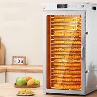 360 °   Rotatie roestvrijstalen fruitdroger 20 trays roterende voedseldroger Verstelbare temperatuur Groente-droogmachine met grote capaciteit