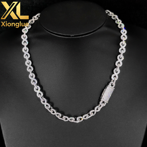 Unisex White 18K Gold Plated 8MM Cuban Link Choker Chain Iced CZ Hip Hop <b>Bracelet</b> - Product Image 3