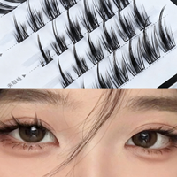 Cils synthétiques faits main style Fox, effet ailé diagonale exagéré, queue allongée, tige noire ultra-fine, européens et américains