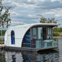 Maison flottante de luxe, bateau-maison préfabriqué, villa aquatique au design moderne et écologique pour écoles, bureaux, bâtiments et fêtes aquatiques