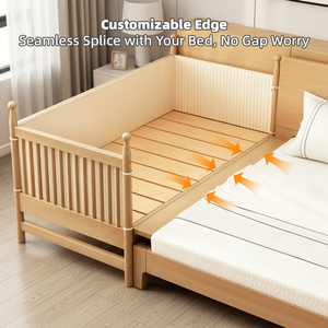 Camas Infantiles de Madera Más Vendidas, Seguras y Ecológicas, Cunas Multimodo para Bebés, Barandilla Desmontable, Cama para Niños Pequeños - Product Image 4