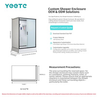 Cabine de douche carrée pivotante YEETE en or brossé avec cadre, verre trempé de 8 mm, fermeture douce, douche modulaire préfabriquée