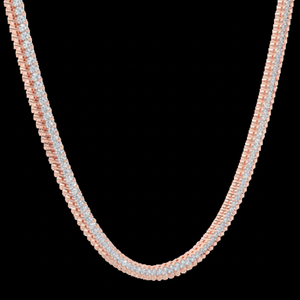 สร้อยคอเทนนิสเพชรประกายในสีโรสโกลด์ - Product Image 1