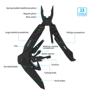 14-in-1 Outdoor Zwarte Multitool Multifunctionele Opvouwbare Zakmes Schroevedraaier Tang Multitool - Product Image 3