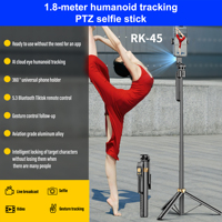 Trípode de palo Selfie de 1,8 metros con rotación de 360 y control remoto de seguimiento 3D, cámara de mano PTZ, función plegable, modelo de RK-X45