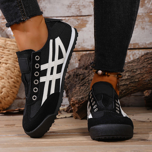 Nuevo Estilo de Zapatos Casuales Retro en Amarillo y Negro para Mujer, Zapatos Deportivos Planos y Cómodos Que Se Pueden Usar en un Solo Pie - Product Image 3