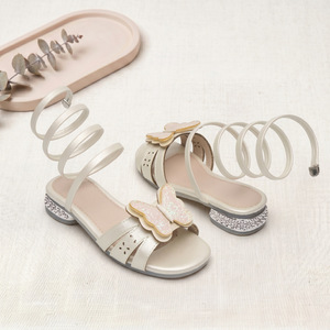 Sandalias de Princesa con Lentejuelas y Adornos de Mariposas para Niñas, con Tira en el Tobillo, Tacón <span class=keywords><strong>Bajo</strong></span>, Suela Suave y Antideslizante - Product Image 2