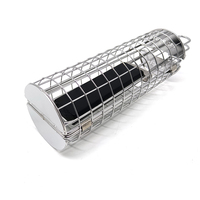 Panier de cuisson rond en acier inoxydable avec poignée antidérapante pour barbecue en plein air, camping, viande, légumes et fruits de mer