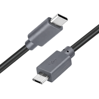 Câble USB C vers Micro USB, cordon de charge et de transfert de données Type C vers Micro USB pour chargeur mural Type C, PS4, Android