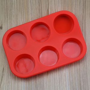Moule à gâteau rond en silicone à six trous, résistant à la chaleur, pour la cuisson à la maison et en cuisine - Product Image 2