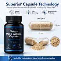 Service de production OEM de capsules naturelles à base de plantes pour hommes, 60 capsules pour les besoins quotidiens en suppléments nutritionnels pour hommes adultes