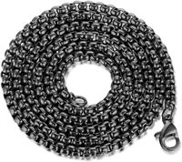 Wowei Vente en gros 2mm-3mm en acier inoxydable carré Collier Boîte Chaîne Corde Chaîne