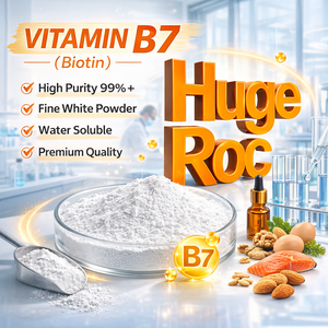 Vitamina B7 Biotina Grado USP EP 99% Min CAS 58-85-5 Certificata Halal Kosher Additivo Alimentare Huge Roc - Product Image 3