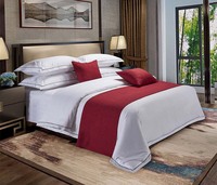 Parure de lit d'hôtel, couvre-lit, coussin, ensemble de literie blanc uni taille Queen et King pour hôtel cinq étoiles